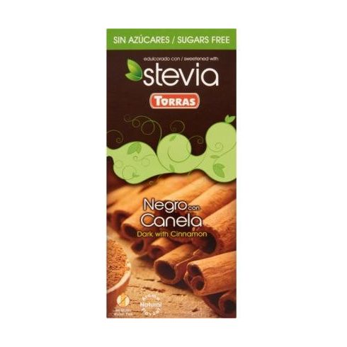 Torras Stevia Fahéjas étcsokoládé hozzáadott cukor nélkül (gluténmentes) 125 g