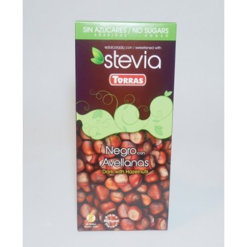 Torras Stevia Mogyorós étcsokoládé hozzáadott cukor nélkül (gluténmentes) 125 g